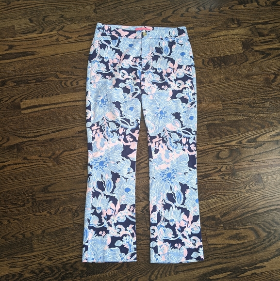 Lilly Pulitzer Kelly High Rise Crop Flare Pant Size 8 - Picture 2 of 5